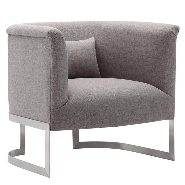 Armen Living Elite Grey Fabric Accent Chair