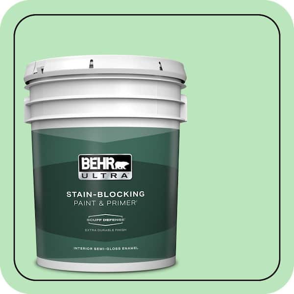 BEHR ULTRA 5 gal. #P390-3 Mint Parfait Extra Durable Semi-Gloss Enamel Interior Paint & Primer