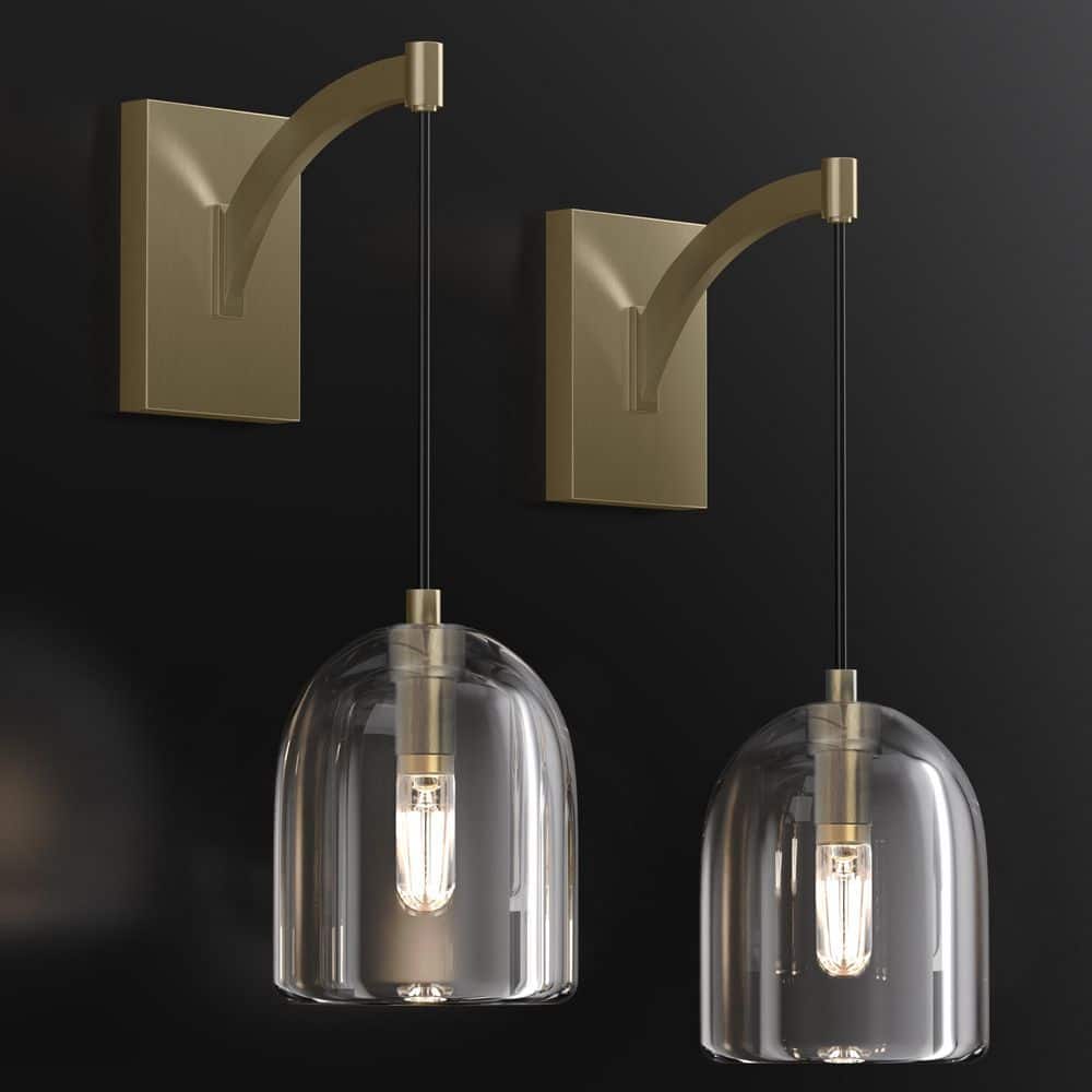 5 in. W 2-Light Gold Crystal Wall Sconce, Vanity Light with Clear Crystal Shade price history on PriceWatchPro