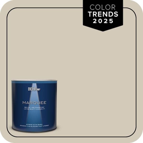 BEHR MARQUEE 1 qt. Designer Collection #DC-010 Even Better Beige Satin Enamel Interior Paint & Primer