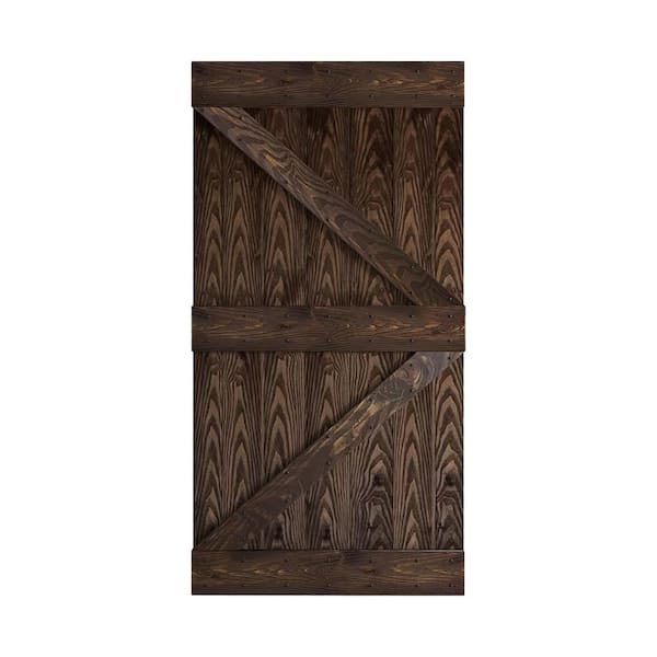 COAST SEQUOIA INC Coast Sequoia Embossing K Series 42 in. x 84 in. Kona Coffee Knotty Wood Sliding Door Slab