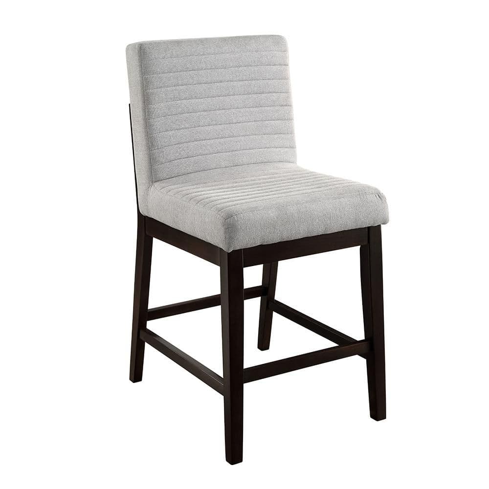 Acme Furniture Edwyn Gray Linen and Espresso Finish Wood