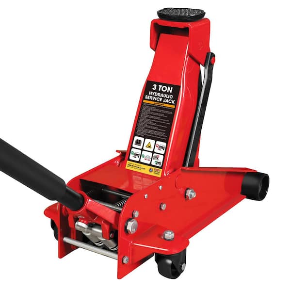 Big Red Hydraulic Floor Jack: Ultra-Lightweight with Dual Pump Quick Lift, Heavy Duty Steel, 3-Ton (6,000 lbs. Capacity)