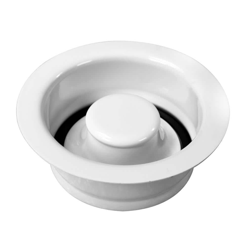 Westbrass 4-1/4 in. 3-Bolt Mount Waste Disposal Flange and Stopper in Powder Coat White