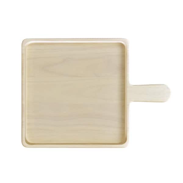 Hammock Wood 16-1/2 in. x 12 in. (Blonde Beige) Para Rubber Tree Wood Square Platter