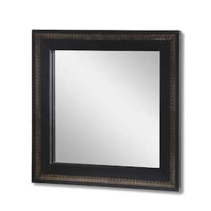 1.00 in. W x 23.00 in. H Wall Black Mirror with Golden Embossing (TC Goat Leather)