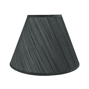 15 in. x 11 in. Grey and Black and Striped Pattern Hardback Empire Lamp Shade