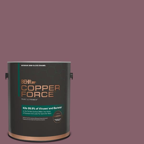 COPPER FORCE 1 gal. #BIC-35 Vintage Plum Semi-Gloss Enamel Virucidal and Antibacterial Interior Paint & Primer