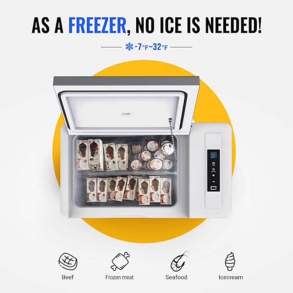 BougeRV 0.78 cu. ft. Portable Outdoor Refrigerator Mini Fridge Car  Compressor Freezer Cooler in Gray HD02204 - The Home Depot