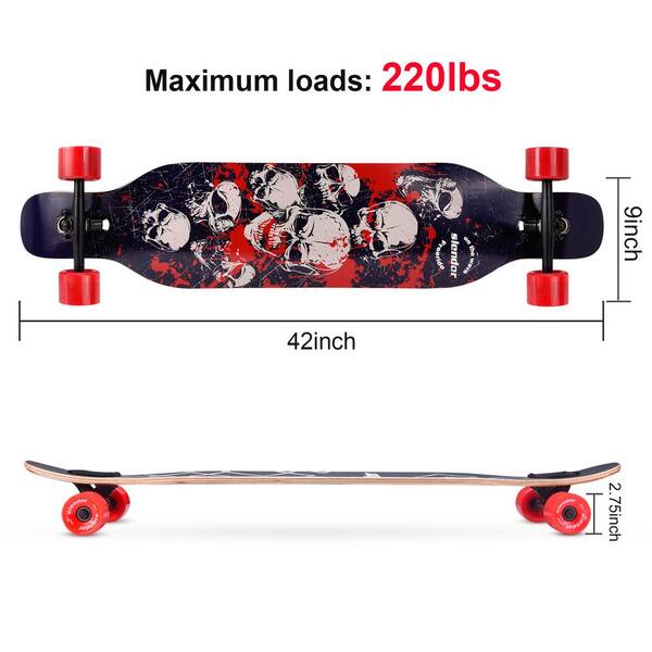 SEEUTEK Cosmo 42 in. Skeleton Group Longboard Skateboard