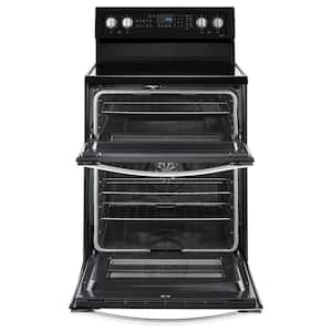 6.7 cu. ft. 5 Burner Element Double Oven Electric Range with True Convection in Black Ice