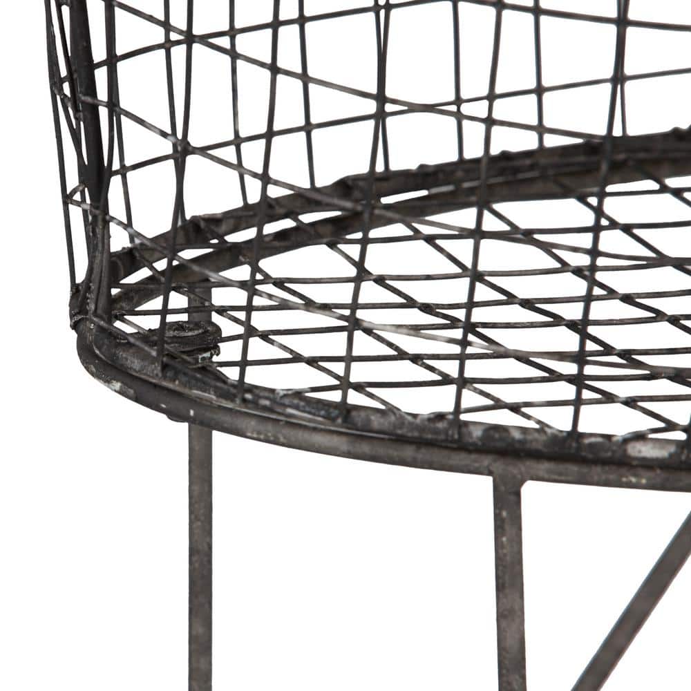 Black Metal Rustic Laundry Basket with Wheels