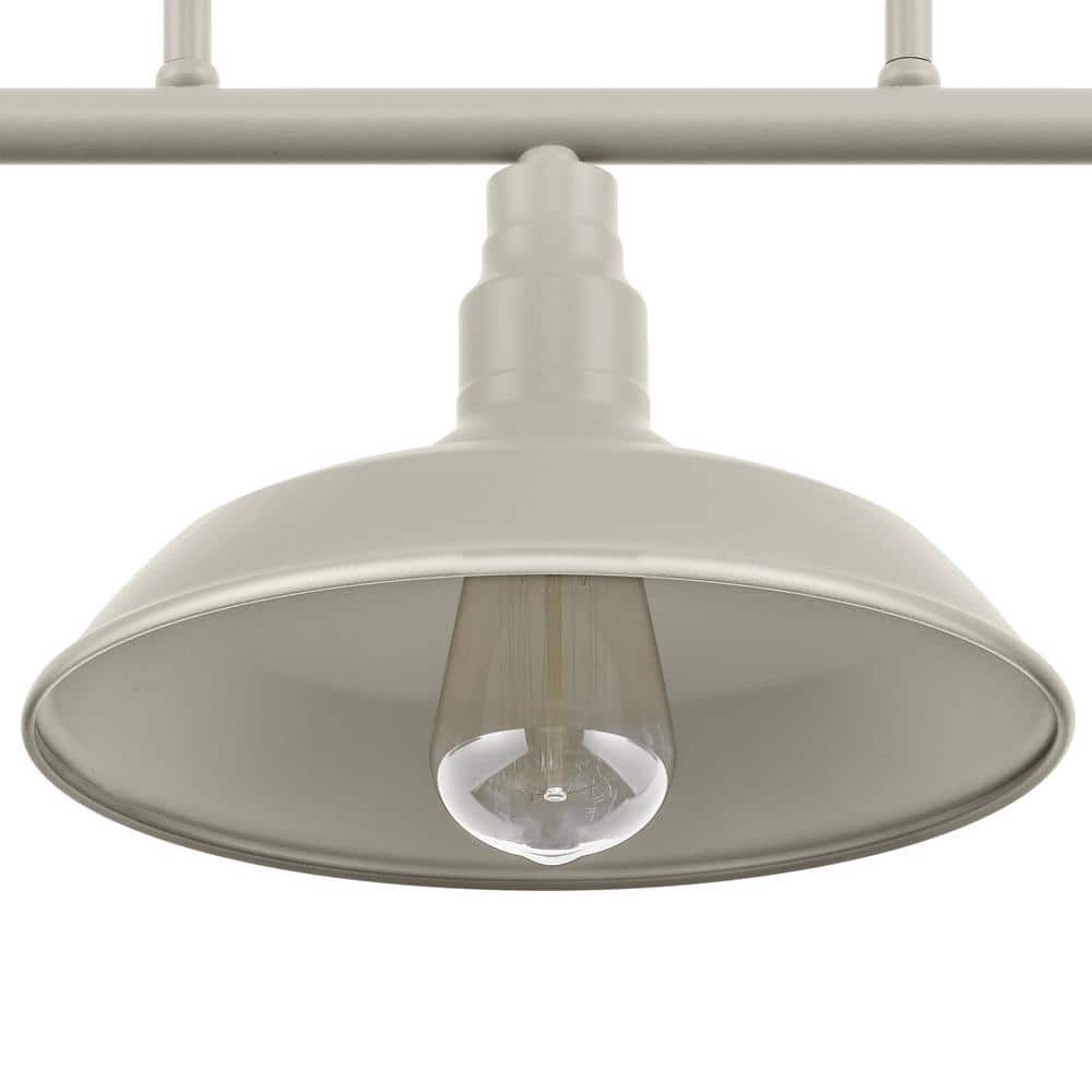Gray Metal 3-Light Industrial Island Chandelier