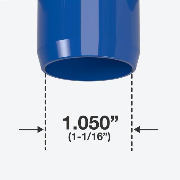 Furniture Grade FORMUFIT F1143WE-BL-4 3-Way Elbow PVC Fitting 1-1/4 Size Pack of 4 Blue 