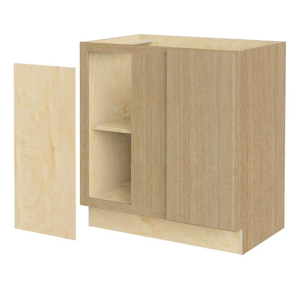 Home Decorators Collection Hargrove 30 in. W x 24 in. D x 34.5 in. H Assembled Plywood Base Blind Corner Kitchen Cabinet in Vanguard Oak Soft Close
