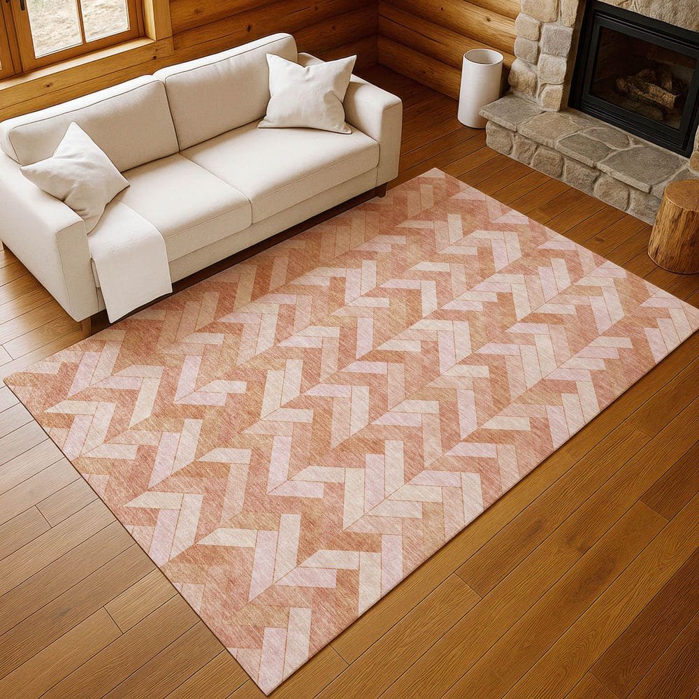 Chantille Machine Washable Indoor/Outdoor Abstract ACN2297 Salmon 9 ft. x 12 ft. Area Rug price history on PriceWatchPro