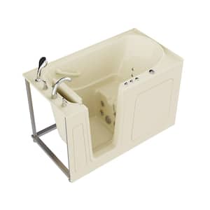 HD Series 60 in. Left Drain Quick Fill Walk-In Whirlpool Bath Tub with Powered Fast Drain in Biscuit