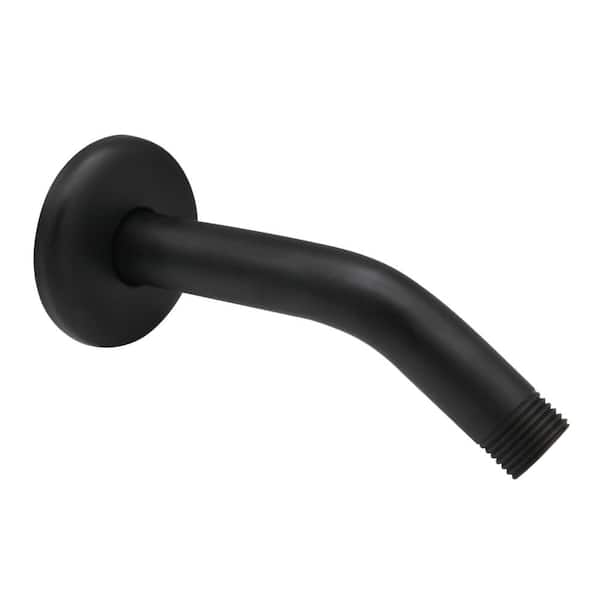 Westbrass 6 in. Shower Arm with Flange in Matte Black