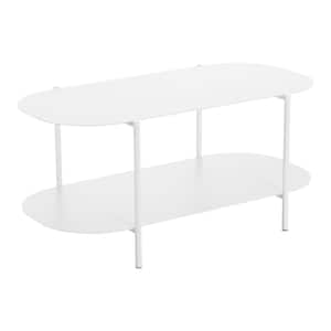 Pullman 39.4 in. White Specialty shape Steel/Metal Top Coffee Table