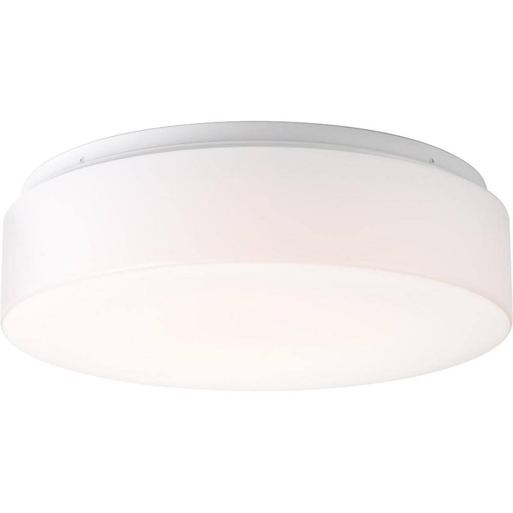 White Glass LED Flush Mount Ceiling Light with Acrylic Diffuser