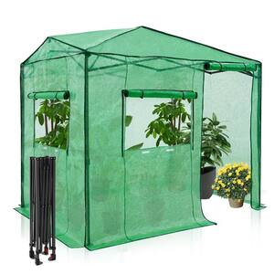 6 ft. W x 8 ft. D Portable Easy Setup Pop Up Walk-in Garden Greenhouse, Green