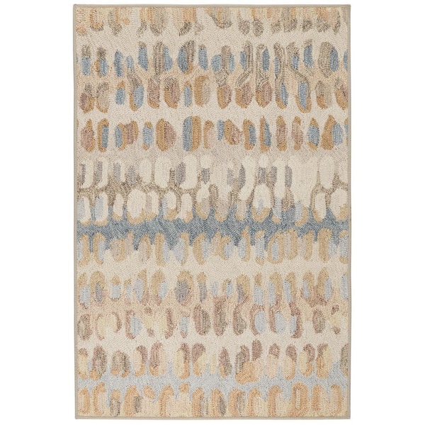 Paint Chip Machine Washable Natural 2 ft. x 3 ft. Indoor Area Rug