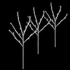 3-Count 60-Light LED Twinkling Twig Tree Pure White Pathmakers