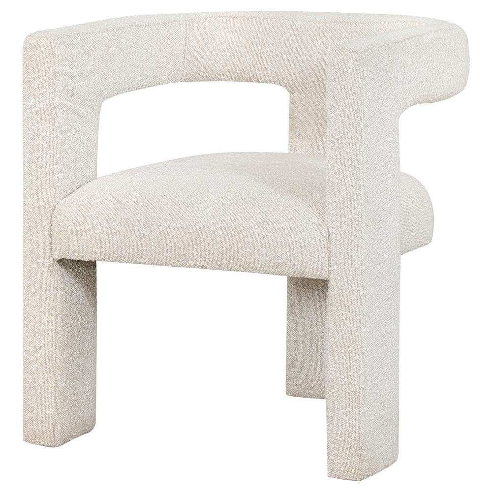 Petra White Bouclé Upholstered Modern Accent Chair