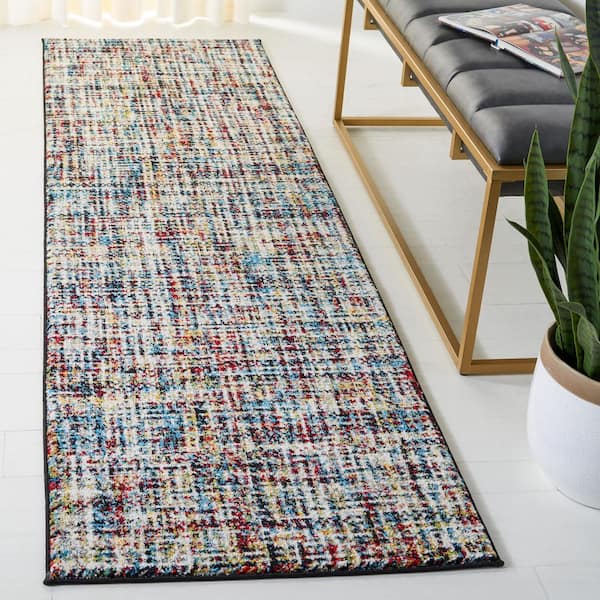 Porcello 2 ft. x 8 ft. Multi Crosstitch Ikat Runner Rug