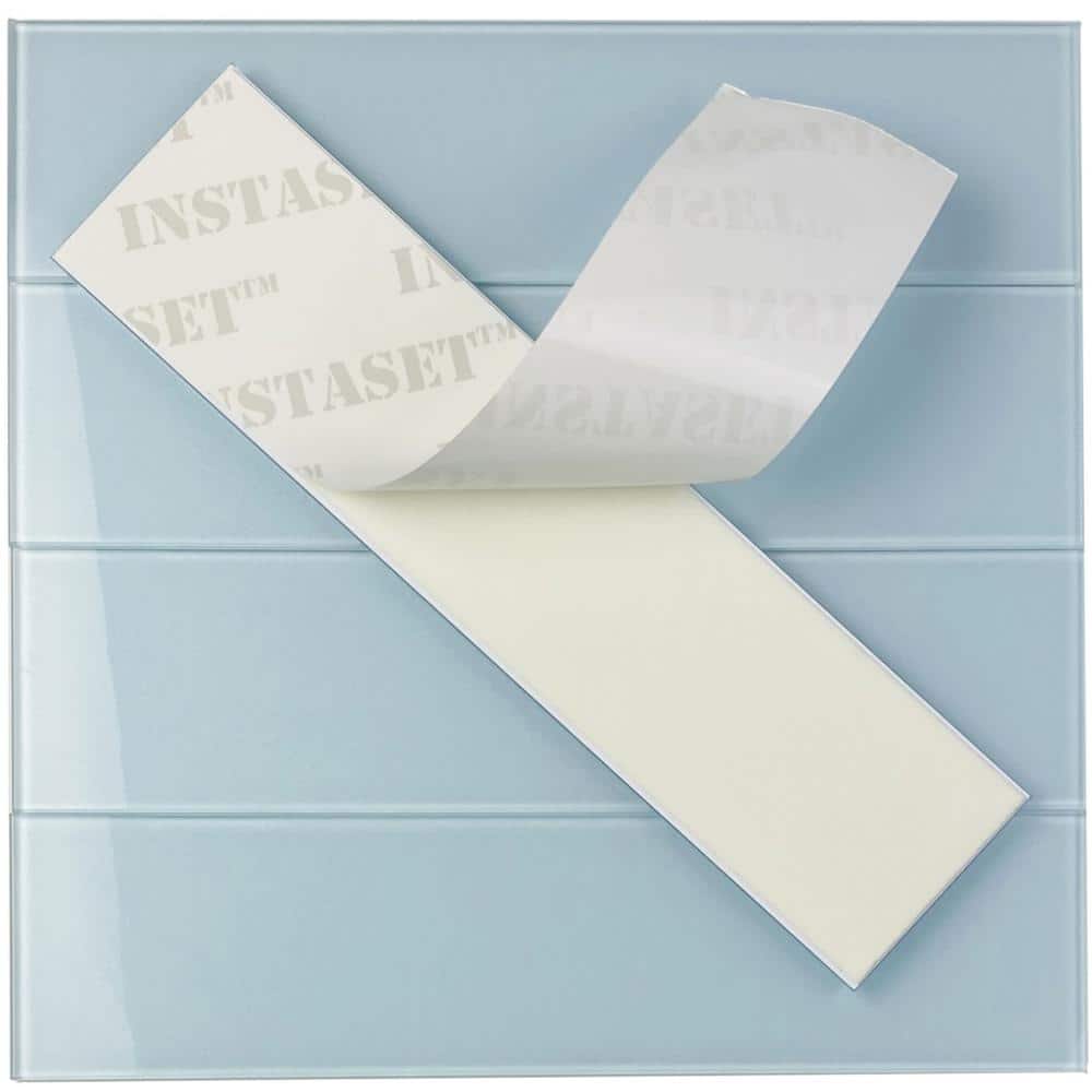 Metro Mint Blue 3x12 Glossy Glass Peel and Stick Tile