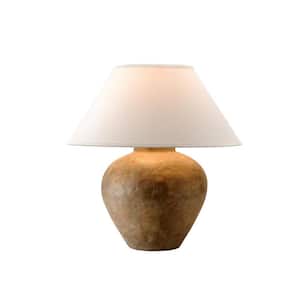 Calabria 23 in. Reggio Table Lamp with Off-White Linen Shade