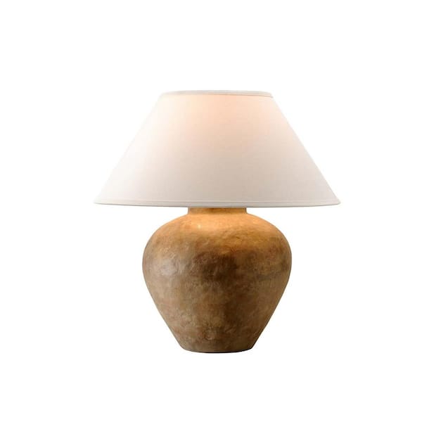 Troy Lighting Calabria 23 in. Reggio Table Lamp with Off-White Linen Shade