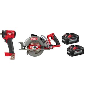 M18 FUEL GEN-3 18V Lithium-Ion Brushless Cordless 3/8 in. Impact Wrench w/7-1/4 in. Circ, Two 6Ah HO Batteries