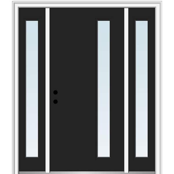 MMI DOOR 68.5 in. x 81.75 in. Viola Right-Hand Inswing 1-Lite Clear Low-E Painted Steel Prehung Front Door with Sidelites