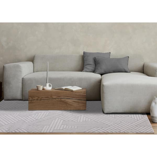 Osiris Collections 8 ft. x 11 ft. Grey Geometric, Tonal/Solid Indoor Area Rug