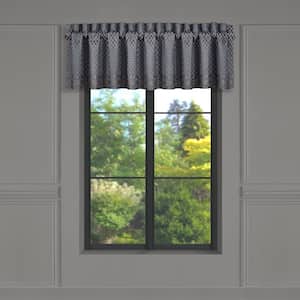Leah Blue Polyester Window Straight Valance