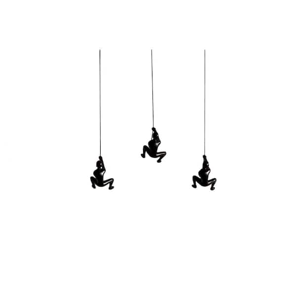 CLIMBING MAN WALL ART Climbing Man Black Wall Art (3-Pack)