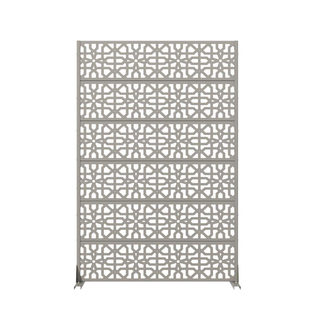 72 in. H x 47 in. W Outdoor Gray Galvanized Steel Decorative Garden Fence Privacy Screen price history on PriceWatchPro