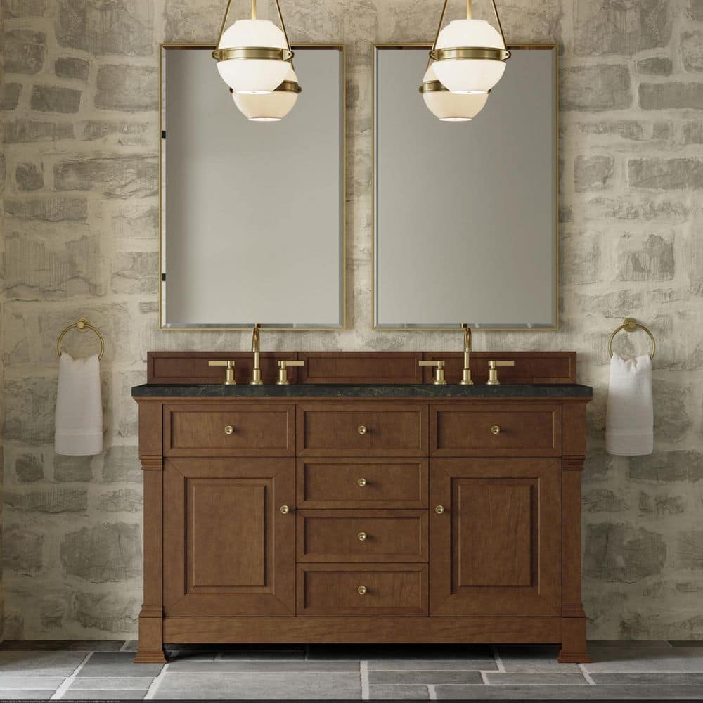 Brookfield 60.0 in. Double Bath Vanity in Honey Oak with Phantome Engineered Composite Top price history on PriceWatchPro