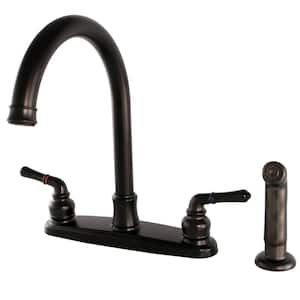 Naples 2-Handle Deck Mount Centerset Kitchen Faucets with Side Sprayer in Oil Rubbed Bronze