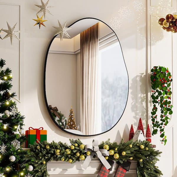 24 in. W x 32 in. H Irregular Modern Frameless MDF Wall Mirror