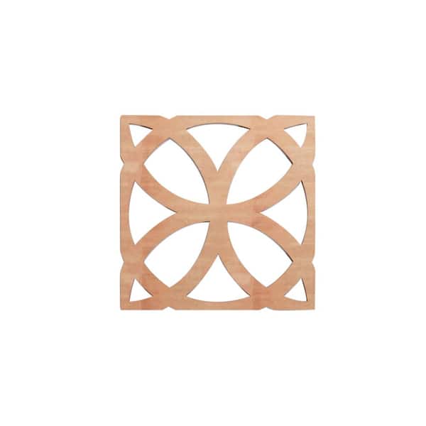 Ekena Millwork 7-3/8 in. x 7-3/8 in. x 1/4 in. Cherry Extra Small Daventry Decorative Fretwork Wood Wall Panels (20-Pack)