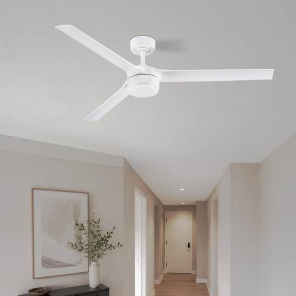 60 in. Smart Indoor/Outdoor White Ceiling Fans with LED Lights and Remote, Quiet DC Motor, Controlled by WIFI Alexa App