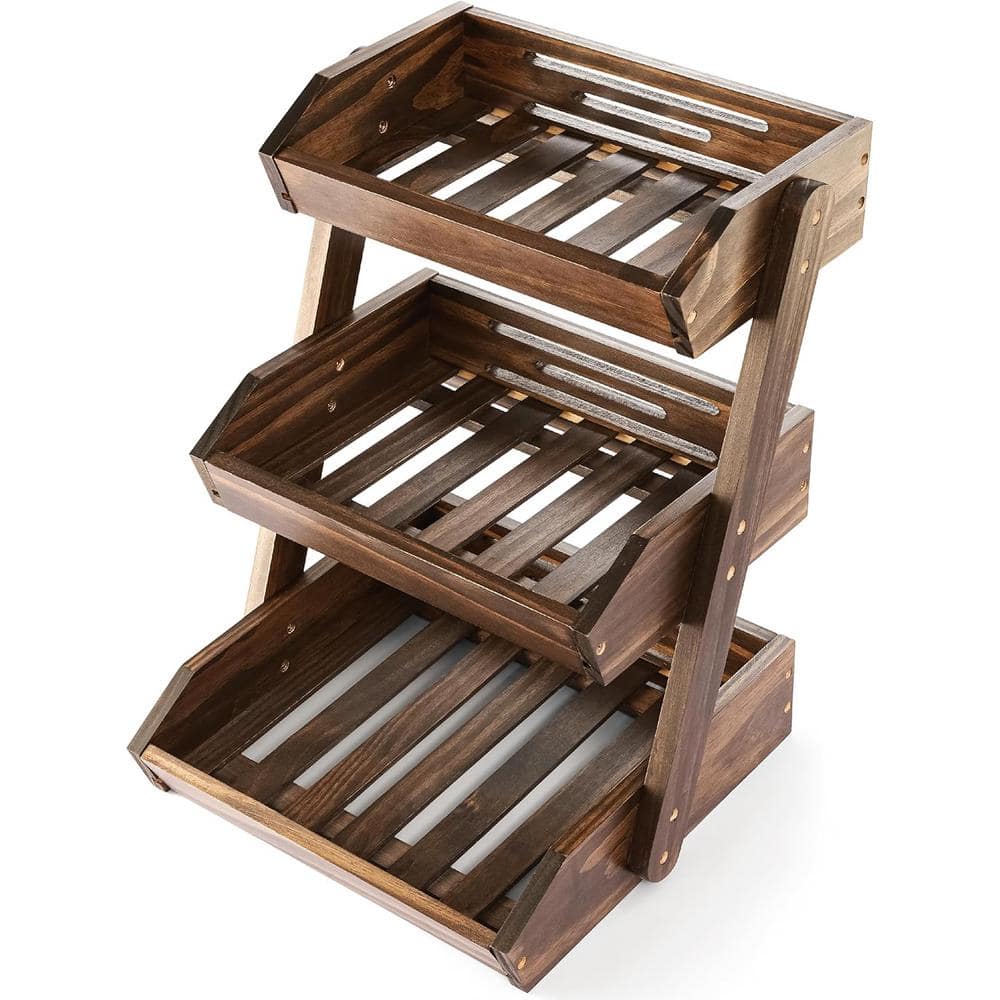 Multifunctional  3-Tier Fruit Basket with Banana Hook  and  Large Capacity 