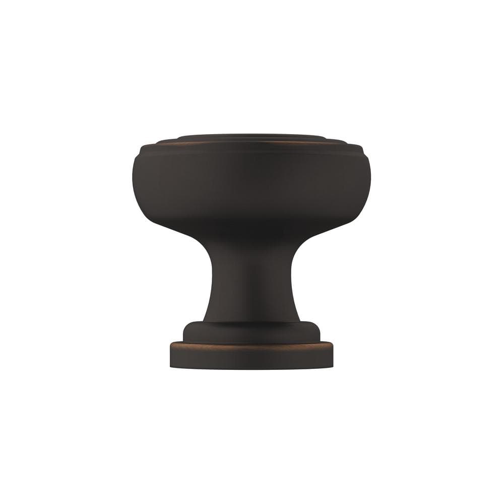 Ville Round Oil Rubbed Bronze Cabinet Knob with Mounting Hardware