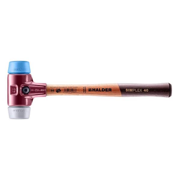 Halder Simplex 40 22 oz. Mallet with Soft Blue Rubber and Grey Rubber Inserts, Non-Marring