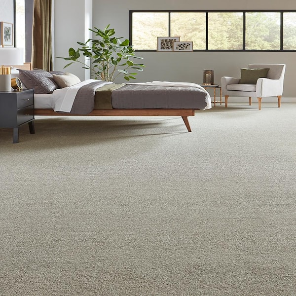 Tailored Trends III Sophisticated Gray 15 ft. 58 oz. Polyester Textured Installed Carpet