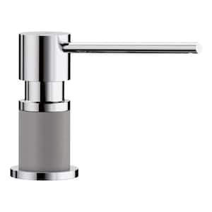 Lato Deck-Mounted Soap and Lotion Dispenser in Metallic Gray and Chrome