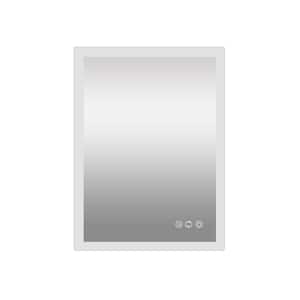 24 in. W x 36 in. H Rectangular Frameless Anti-Fog Wall-Mount Bathroom Vanity Mirror in White with Backlit