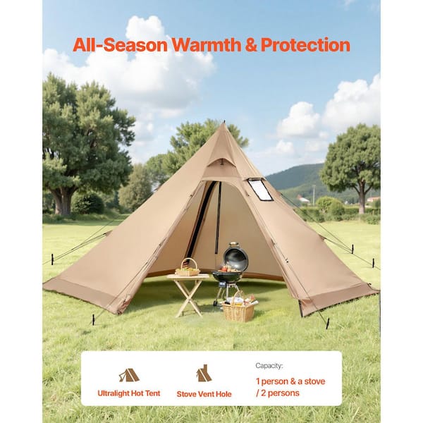 VEVOR Hot Tent for Persons, Portable Winter Tipi Tent, Waterproof Canvas  Camping Tents for Backpacking, M Size RZPJZTXZH000JM5QA001V0-20250924